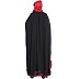 Kaftan style bow abaya- Black-Maroon